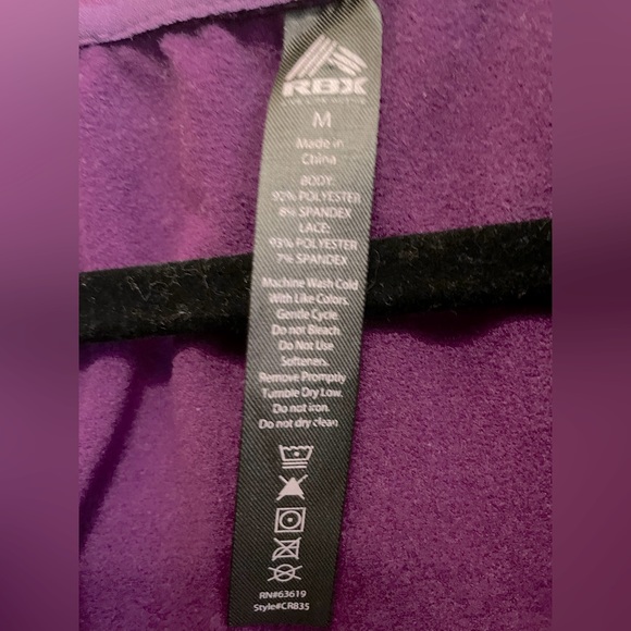 Purple RBX Medium Hoodie with reflective strip on each arm & thumb holes. - Picture 6 of 6